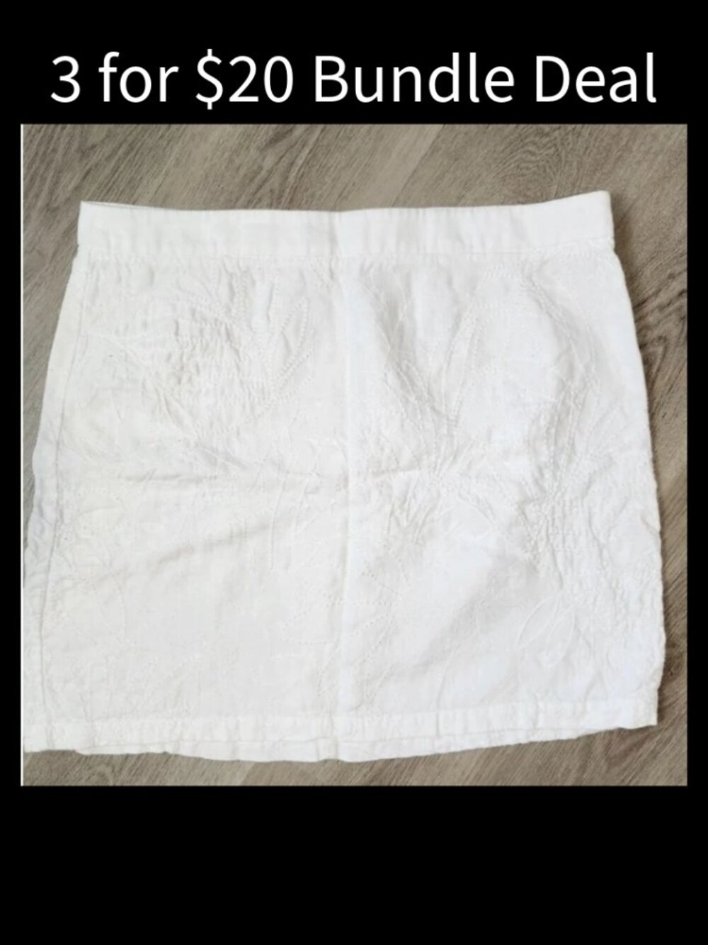 🚨 Tommy Bahama White 100% Linen Embroidered Mini Skirt – Size 14